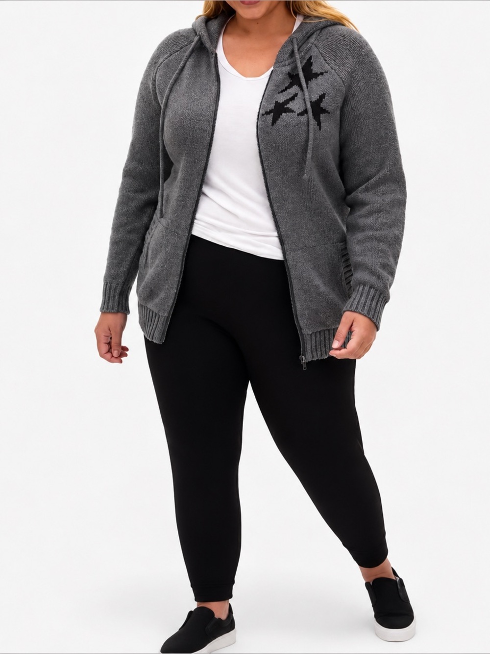 Torrid Disney Mickey Mouse Intarsia Full Zip Hooded Cardigan‎ NWT